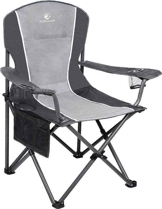 Chaise de camping pliante, support durable, 160 kg, cadre en acier extra  large, siège... | bol.com