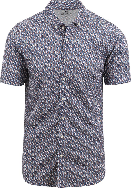 Desoto - Short Sleeve Overhemd Print Multicolour - Heren - Maat S - Slim-fit
