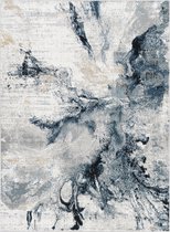 SURYA Vloerkleed - Woonkamer, Slaapkamer - Modern Abstract Tapijt EMMA - Blauw/Grijs - 160x220 cm