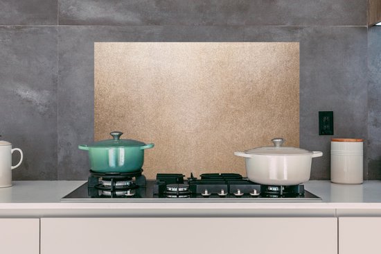 Spatscherm keuken 80x55 cm - Kookplaat achterwand Koperen structuur - Muurbeschermer - Spatwand fornuis - Hoogwaardig aluminium