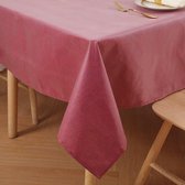 Linnenlook tafelkleed, afwasbaar, lotuseffect, rechthoekig, 130 x 160 cm, tafellinnen, vlekbescherming, wijnrood