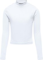 ONLY KOGLINEA LIFE L/S SHORT TOP JRS Meisjes T-shirt - Bright White - Maat 122/128