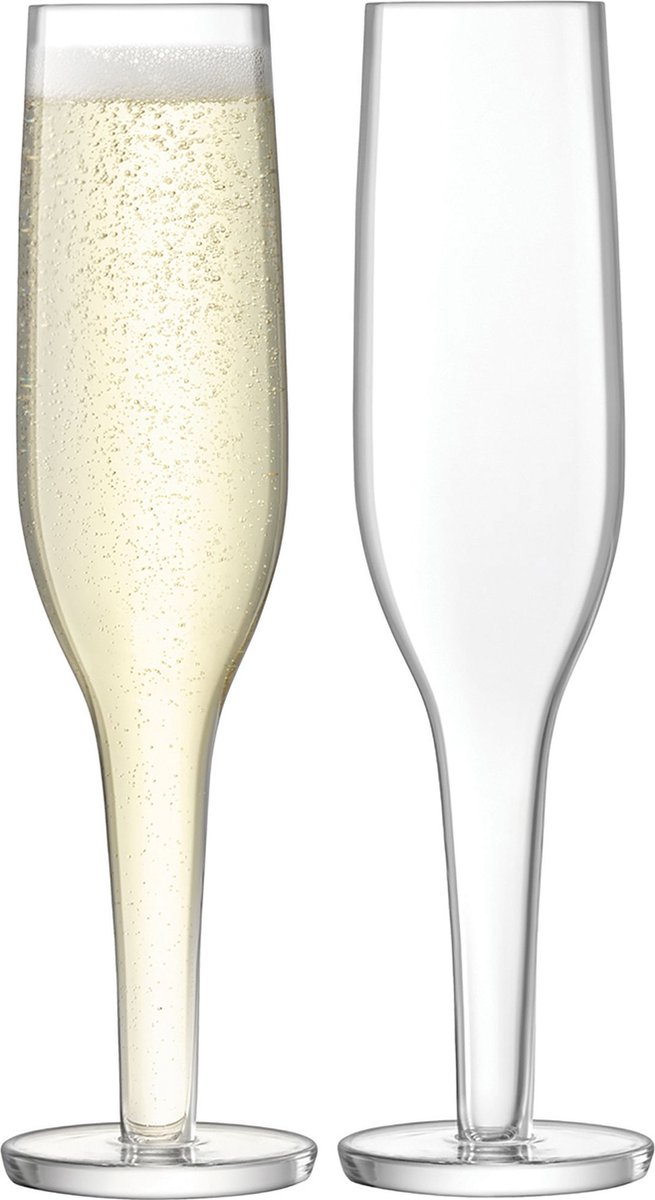 L.S.A. - Epoque Champagne Flute 170 ml Set van 2 Stuks - Glas - Transparant -