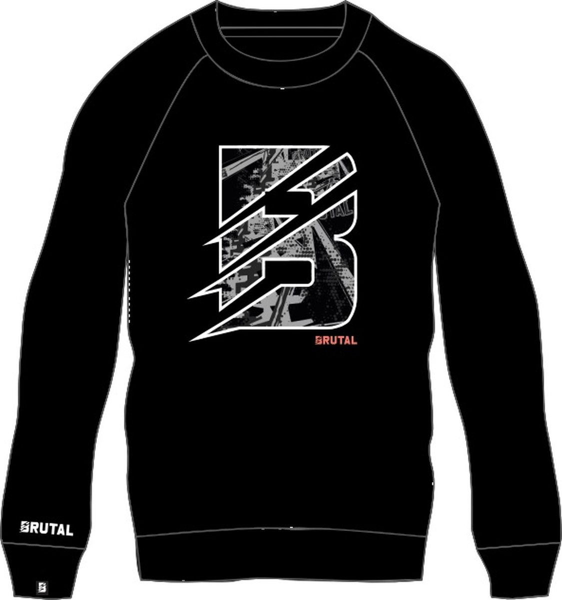 BRUTAL® - Sweater - Sweatshirt Trui - Trui - Zwart - Grijs - Trui - Heren -Dames - Maat M