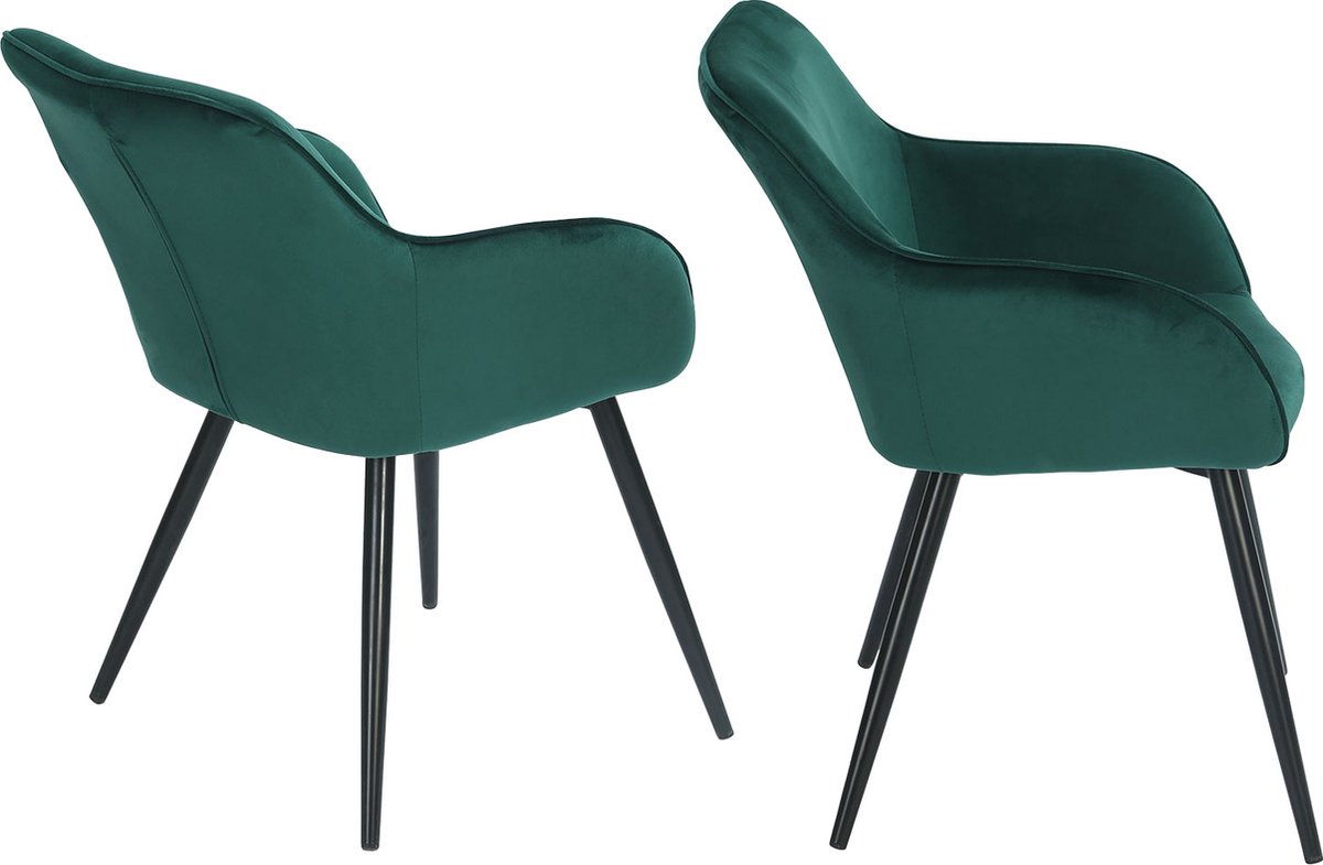 GISELE vintage stoel groen fluweel
