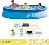 Intex Easy Set Zwembad - Opblaaszwembad - 366x76 cm - Inclusief Solarzeil Pro, Onderhoudspakket, Filter, Grondzeil, Stofzuiger en Solar Mat