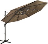 vidaXL-Parasol-4-laags-met-aluminium-paal-3x3-m-taupe