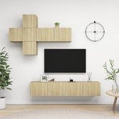 vidaXL - 7-delige - Tv-meubelset - bewerkt - hout - sonoma - eikenkleurig
