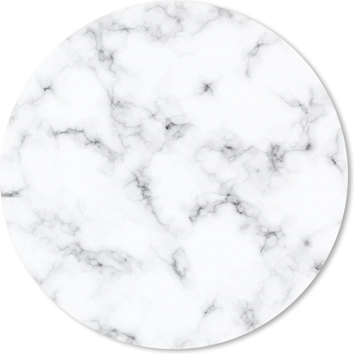 Muismat rond 40x40 cm - Mousepad Marmer - Textuur - Grijs - Zwart - Ronde muismatten