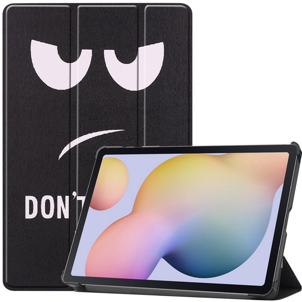 Tablethoes geschikt voor Samsung Galaxy Tab S7 / S8 Hoesje - Tri-Fold Book Case - Don't Touch