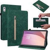 Lunso - Geschikt voor Lenovo Tab M9 (9 inch) - Luxe Bookcase hoes - Groen