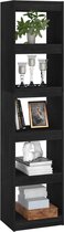 vidaXL - Boekenkast/kamerscherm - 40x30x167,5 - cm - massief - grenenhout - zwart