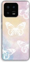 Case Company® - Hoesje geschikt voor Xiaomi 13 hoesje - White butterfly - Soft Cover Telefoonhoesje - Bescherming aan alle Kanten en Schermrand