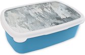 Broodtrommel Blauw - Lunchbox - Brooddoos - Verf - Industrieel - Design - 18x12x6 cm - Kinderen - Jongen