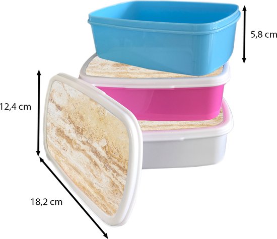 Boîte à pain Wit - Boîte à lunch - Boîte à pain - Marbre - Sable - Texture - 18x12x6 cm - Adultes