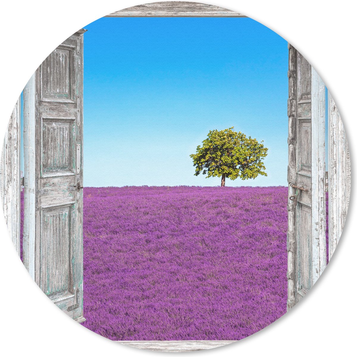 Muismat rond 30x30 cm - Mousepad Bloemen - Lavendel - Doorkijk - Ronde muismatten