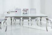 Eettafel Modern Barok 200cm wit zilver/ 37904