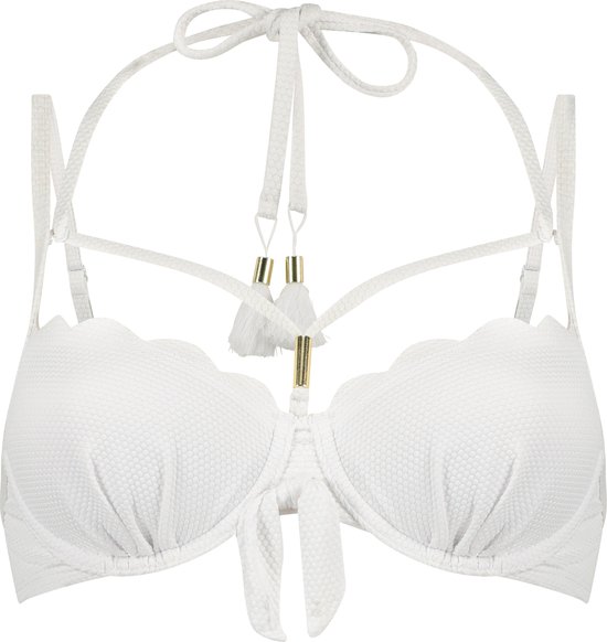 Hunkemöller Scallop Dames Bikinitopje - Wit - Maat C80