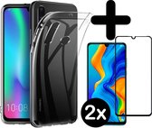 Huawei P30 Lite Hoesje Siliconen Hoes Transparant Met 2x Screenprotector Full Cover