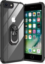 iPhone 7 Plus / 8 Plus hoesje acryl transparant + metalen ringstandaard