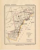 Historische kaart, plattegrond van gemeente Leek in Groningen uit 1867 door Kuyper van Kaartcadeau.com