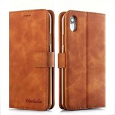Voor iPhone XR Diaobaolee Pure Fresh Texture Horizontaal Flip Leren Case, met Houder & Kaartsleuf & Portemonnee & Fotolijst (Geel)