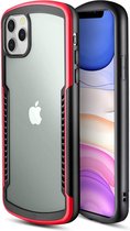 schokbestendig hoesje geschikt voor Apple iPhone 11 - rood met Privacy Glas