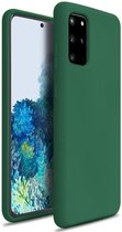 Silicone case Samsung Galaxy S20 Plus - donkergroen met Privacy Glas
