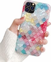 geribbelde gekleurde case geschikt voor Apple iPhone 11 Pro Max met Privacy Glas
