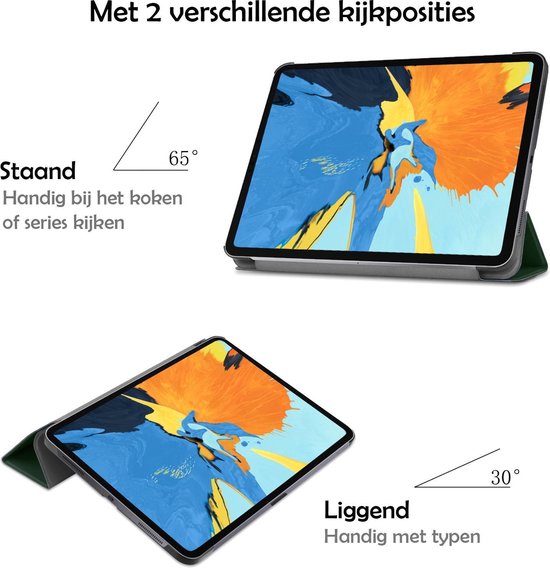 LUQ® iPad Pro 2020 Case 11 pouces Book Case Cover Sleeve - Vert foncé