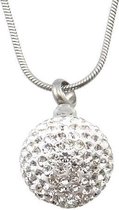 Ashanger bol strass steentjes zilver