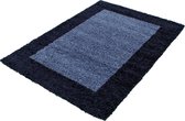 Himalaya Basic Shaggy Kader vloerkleed Blauw Hoogpolig- 200x290 CM.