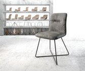 Stoel Vinjo-Flex X-frame zwart vintage suède-look grijs