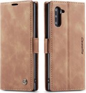 caseme - Hoesje geschikt voor Samsung Galaxy Note 10 - wallet book case - magneetsluiting - licht bruin