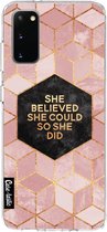 Casetastic Samsung Galaxy S20 4G/5G Hoesje - Softcover Hoesje met Design - She Believed She Could So She Did Print