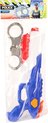foto van 1x Waterpistolen/waterpistool politie blauw van 40 cm inclusief handboeien kinderspeelgoed - waterspeelgoed van kunststof