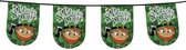 St Patricks Day vlaggenlijn 6 m - Groene versiering/decoratie vlaggenlijnen/slingers met Kabouter/Leprechaun
