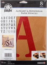 FolkArt Monogram papier Stencil - 8 serif font letters