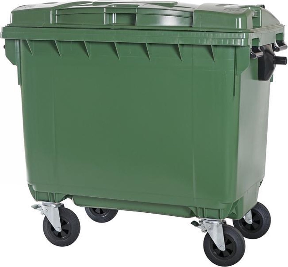 4-wiel afvalcontainer - 660 liter - groen