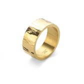 Twice As Nice Ring in goudkleurig edelstaal, gebeiteld  68