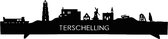 Standing Skyline Terschelling Zwart hout - 60 cm - Woondecoratie design - Decoratie om neer te zetten en om op te hangen - Meer steden beschikbaar - Cadeau voor hem - Cadeau voor haar - Jubileum - Verjaardag - Housewarming - Interieur -