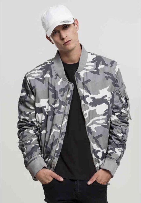 Urban Classics - Vintage Camo Cotton Bomber jacket - S - Wit