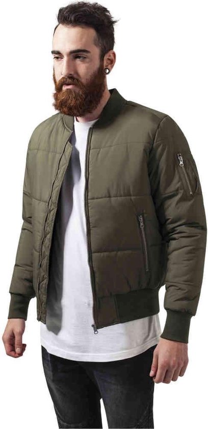 Urban Classics - Basic Quilt Bomber jacket - L - Groen