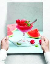 Wandbord: Punch van watermeloen en rood fruit - 30 x 42 cm