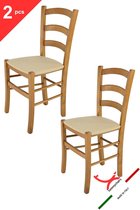 Tommychairs Venice - Eetkamerstoelen - Set van 2 - Eikenhout - Stof