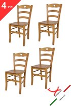 Tommychairs Cuore - Eetkamerstoelen - Set van 4 - Eikenhout