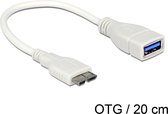 DeLOCK 0.2m, Micro USB3.0-B - USB3.0-A USB-kabel 0,2 m USB 3.2 Gen 1 (3.1 Gen 1) Micro-USB B USB A Wit