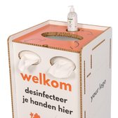 Desinfectiezuil met 5 handgels en 10 tissueboxen