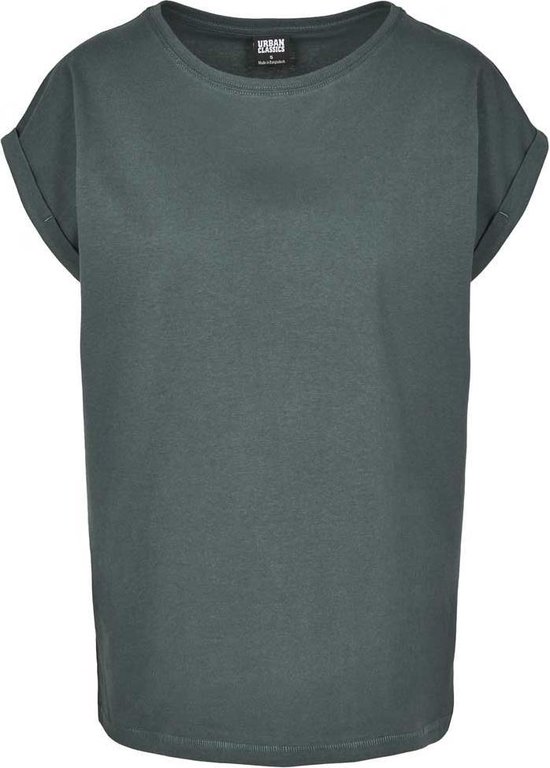 Urban Classics - Extended Shoulder Dames T-shirt - XS - Groen