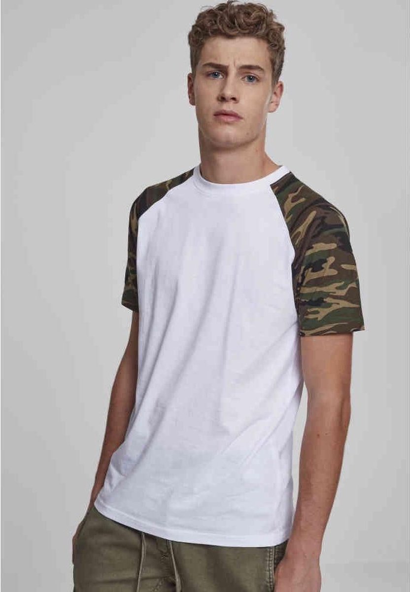 Urban Classics Raglan Contrast Heren T-shirt M Wit